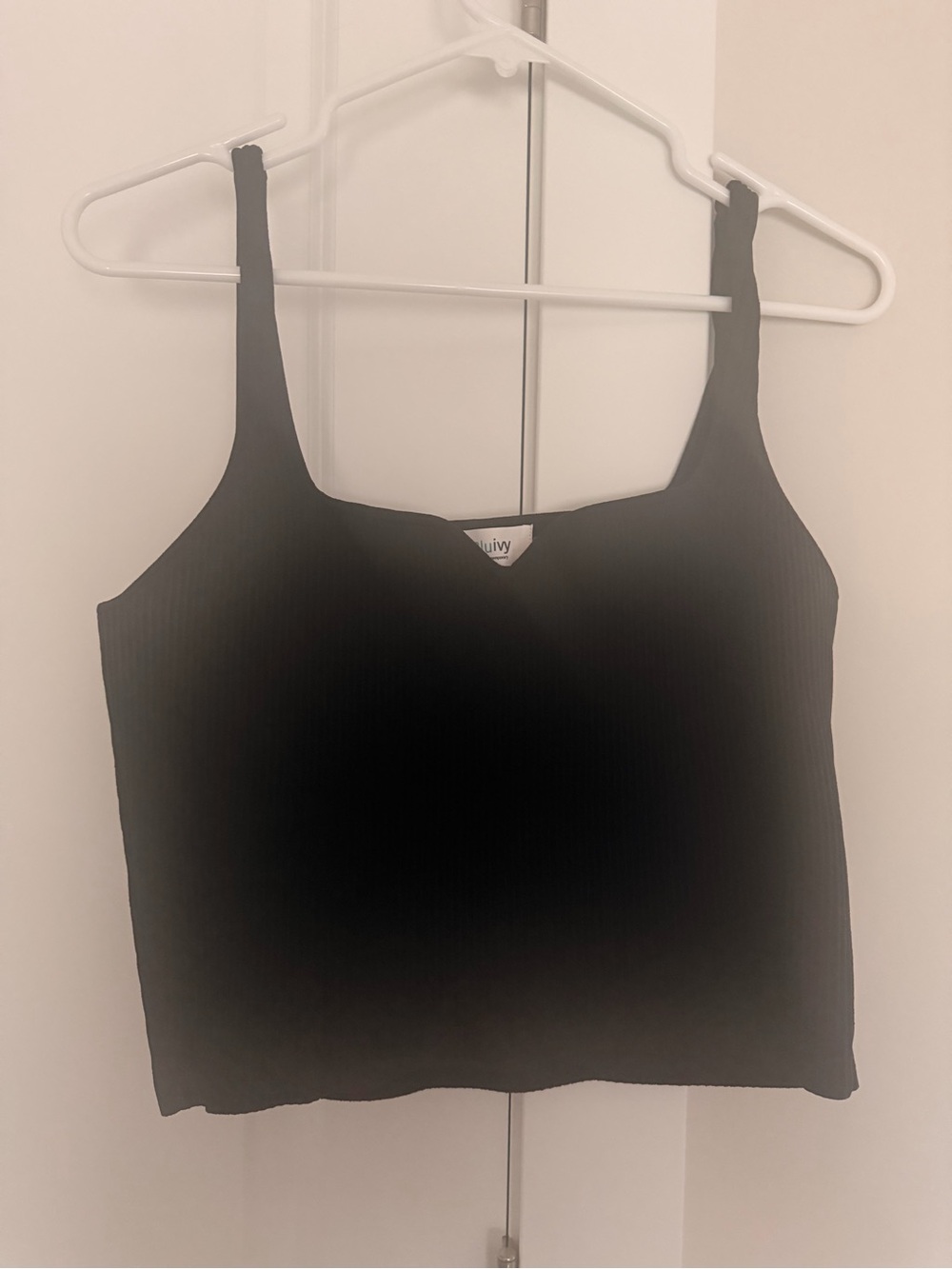 Bluivy Black Ribbed Crop Camisole Tank
